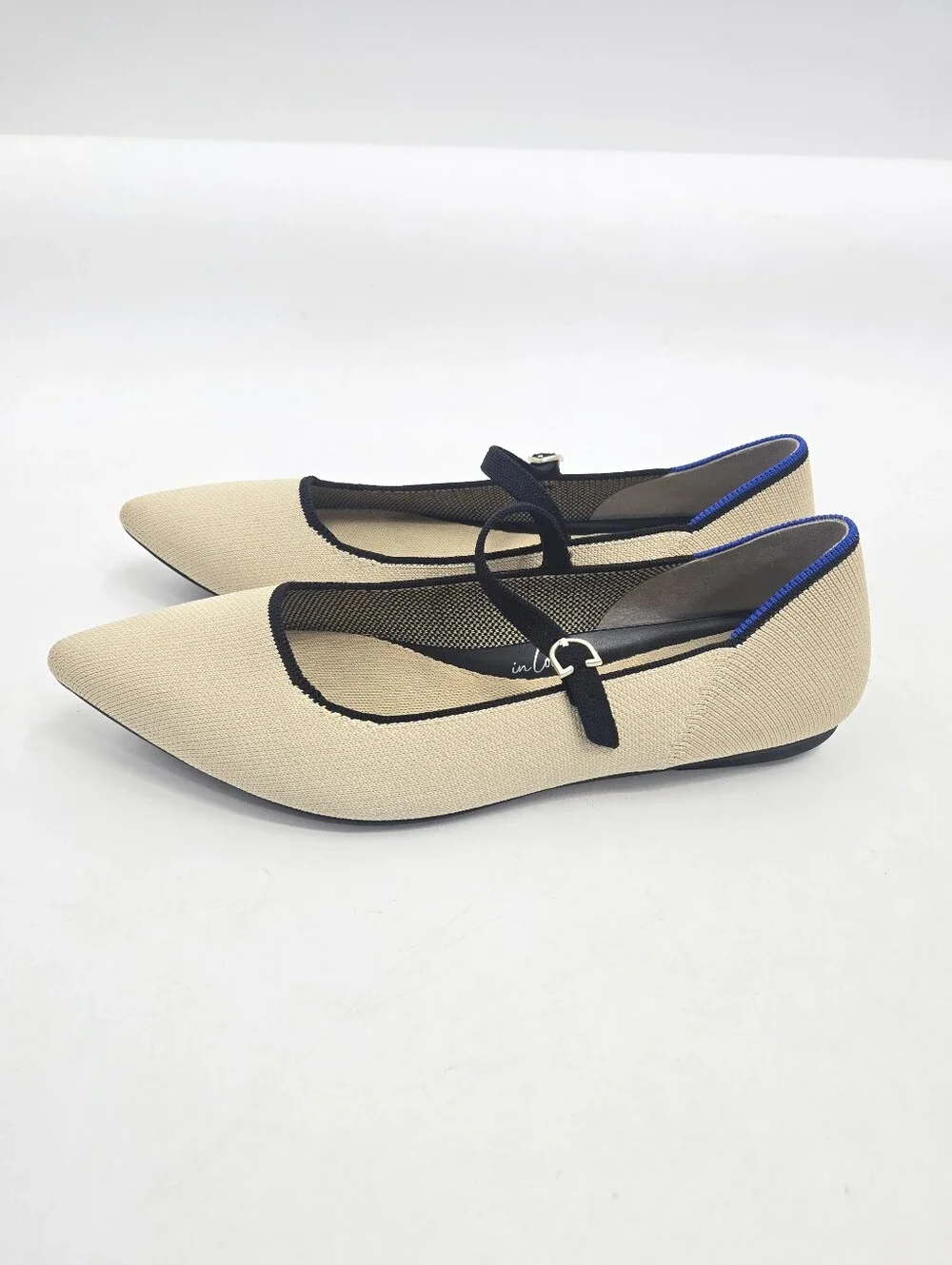 Rothy's‎ Mary Jane II Flats Sandstone Black Trim 10.5